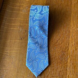 Michael Kors Pale Blue Paisley Necktie